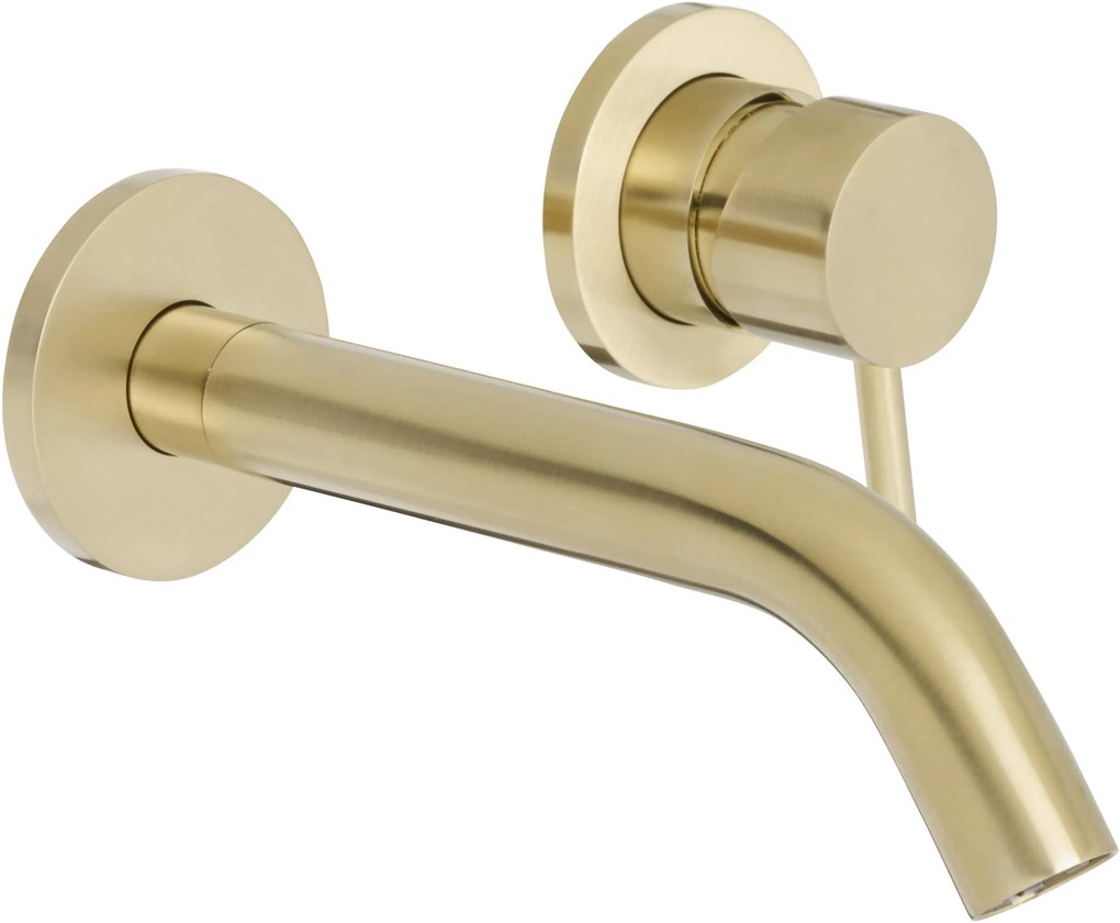 Saqu Eurotrend 2-gats inbouw wastafelmengkraan inclusief inbouwdeel geborsteld messing PVD-coating