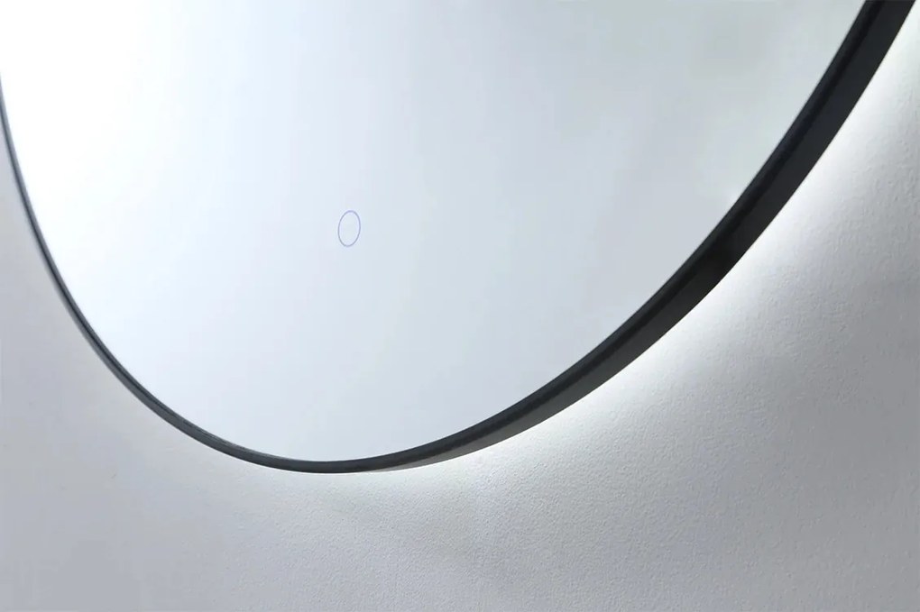 Lambini Designs Rodo ronde spiegel 60cm met spiegelverwarming en indirecte dimbare verlichting zwart mat