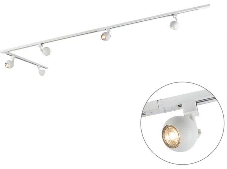 Smart 1-fase railsysteem incl. 5 Wifi GU10 wit - Iconic Gissi Modern GU10 Binnenverlichting Lamp