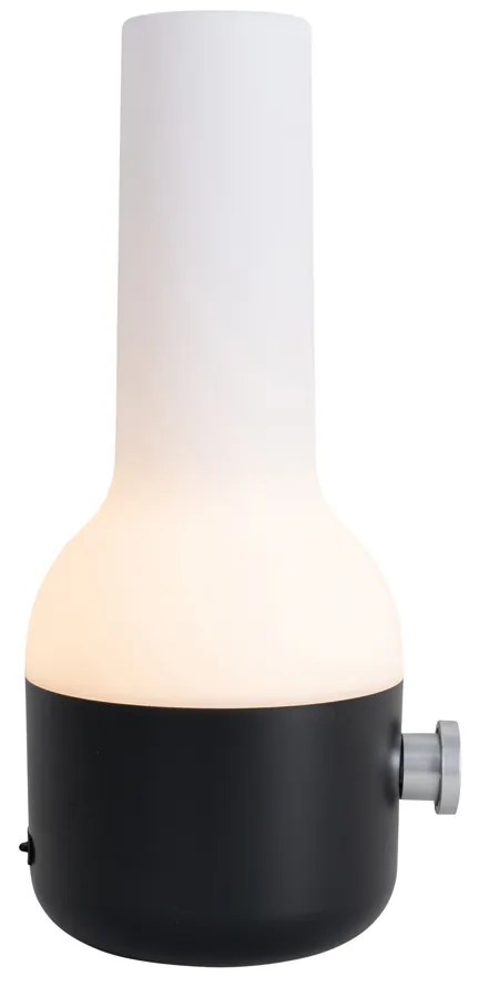 Set van 2 buiten tafellampen zwart met wit incl. LED oplaadbaar - Haard