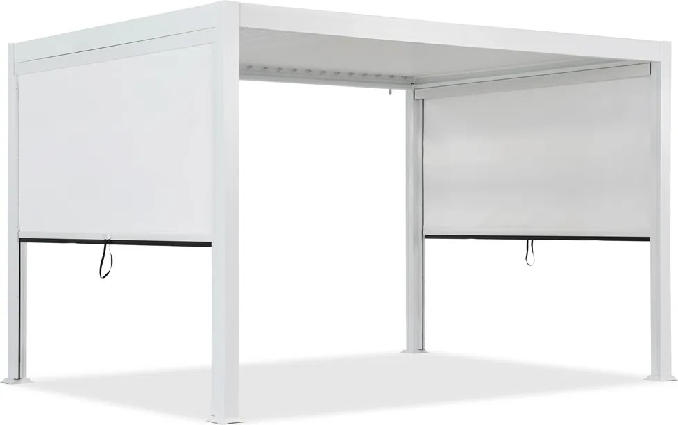 Lagos 3x4 vrijstaande terraspergola met 3m zijrolluiken Garden Point wit