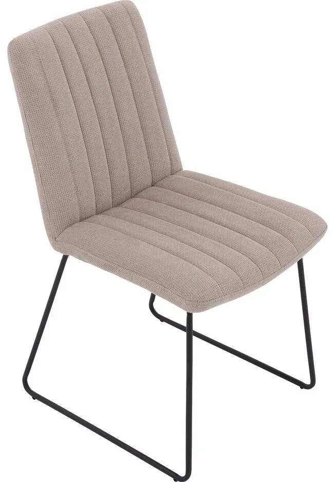 Goossens Eetkamerstoel Manta beige stof leuning, urban industrieel