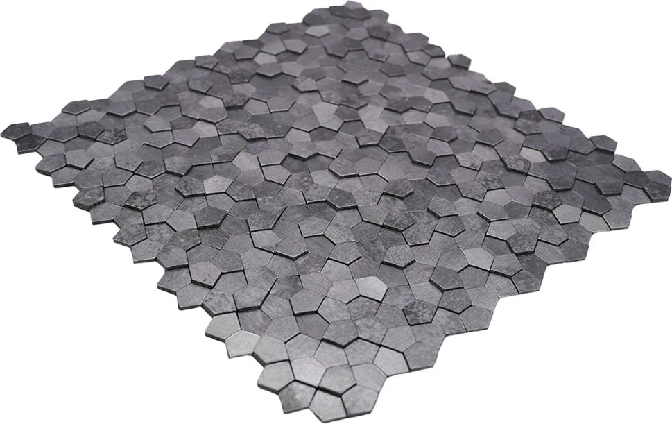 Zelfklevende Mozaïektegels Metaal | Pentagon 3D Grijs | 28,2×28,2 cm | Keuken, Bad & WC