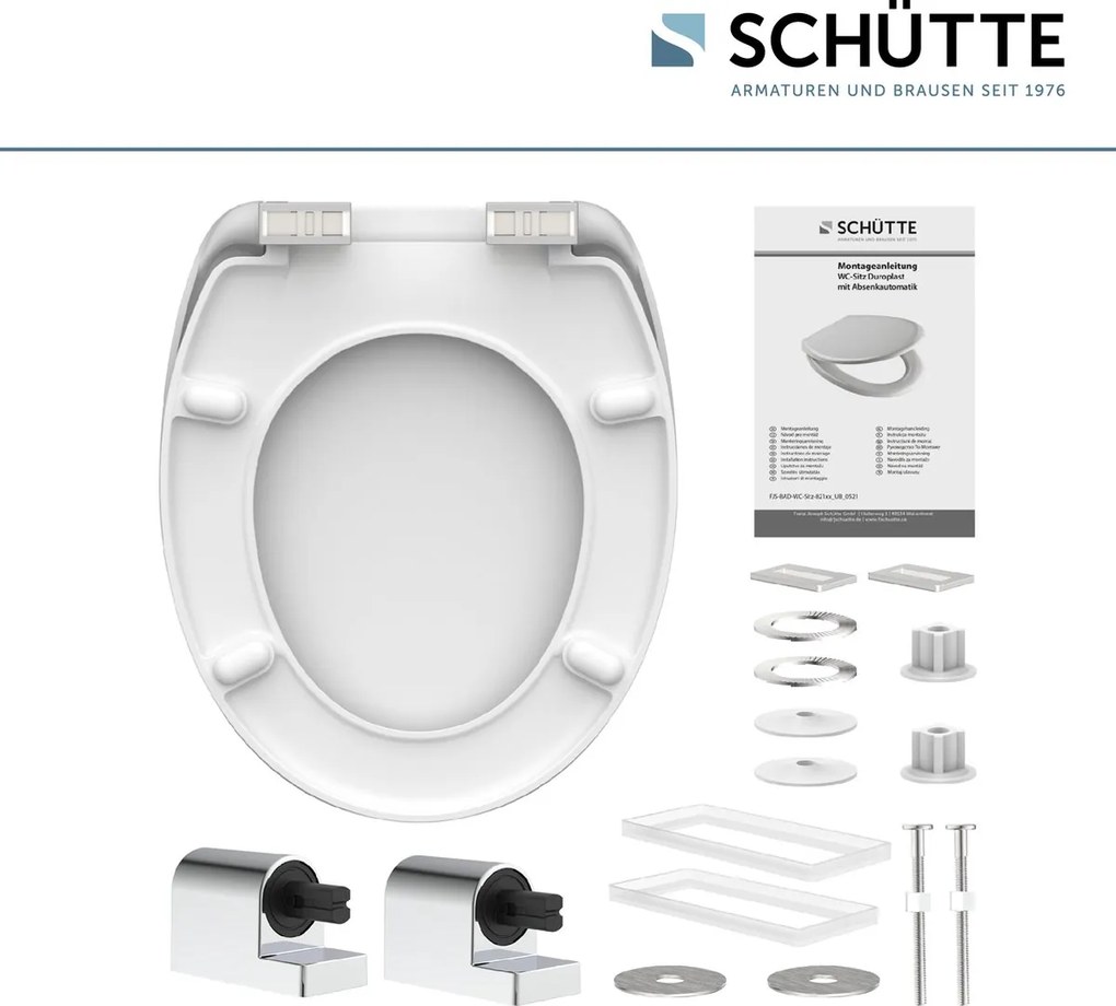 Schutte Miles toiletzitting duroplast met softclose en quick release wit glans