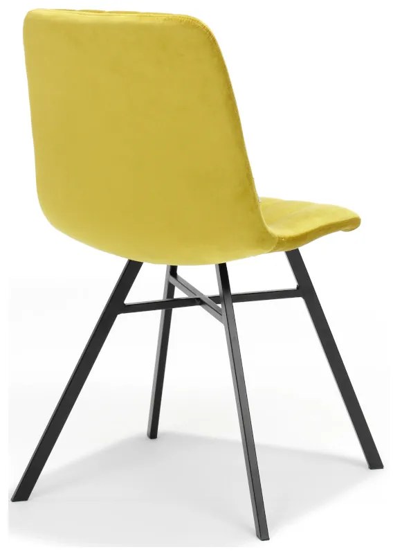 Eetkamerstoel - Dex - stof Velours okergeel