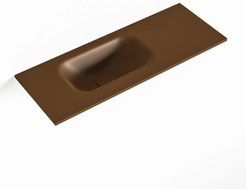 MONDIAZ EDEN Rust solid surface inleg wastafel voor toiletmeubel 60cm. Positie wasbak links