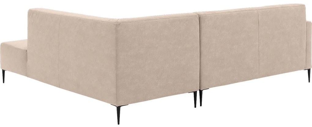 Goossens  Key West beige, micro leer, 2,5-zits, modern design met ligelement rechts