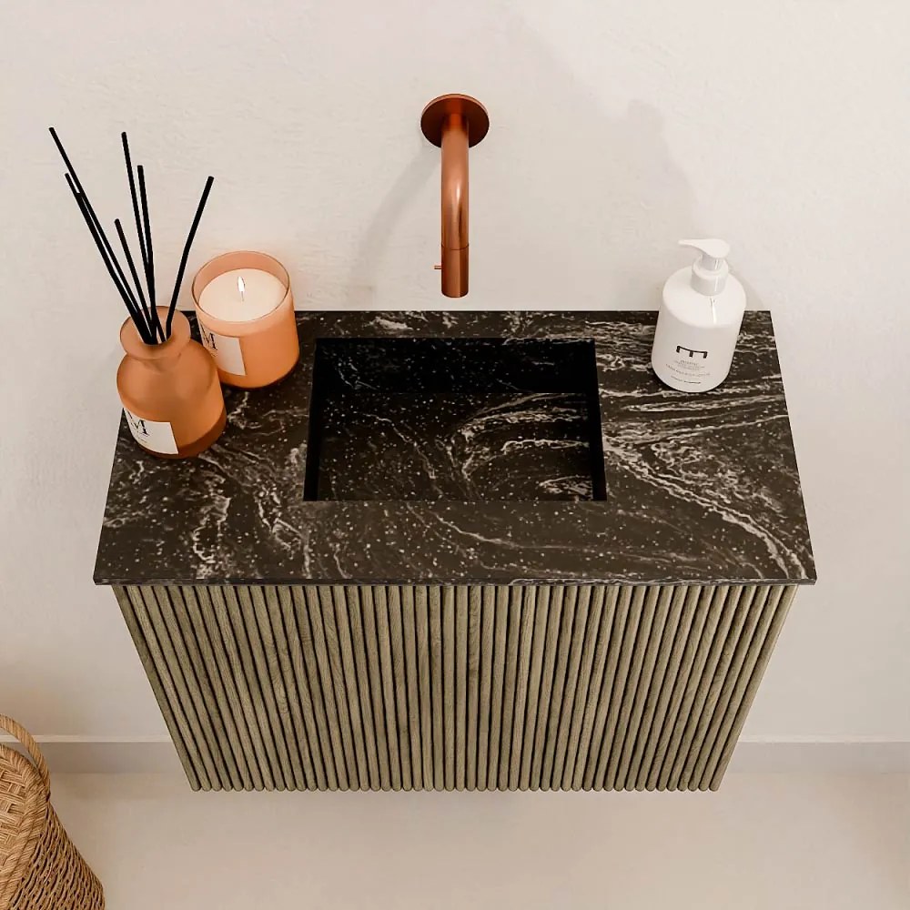 Mondiaz Joya DLux 50cm toiletmeubel dusk met wastafel faye midden zonder kraangat lava