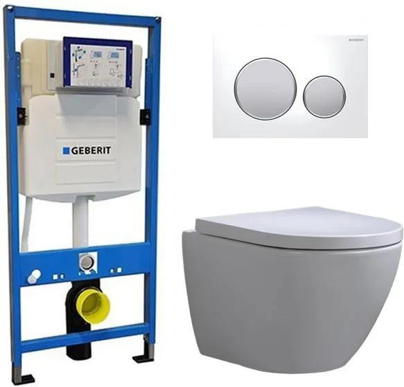 Geberit UP 320 Toiletset - Inbouw WC Hangtoilet Wandcloset - Shorty Sigma-20 Wit Mat Chroom