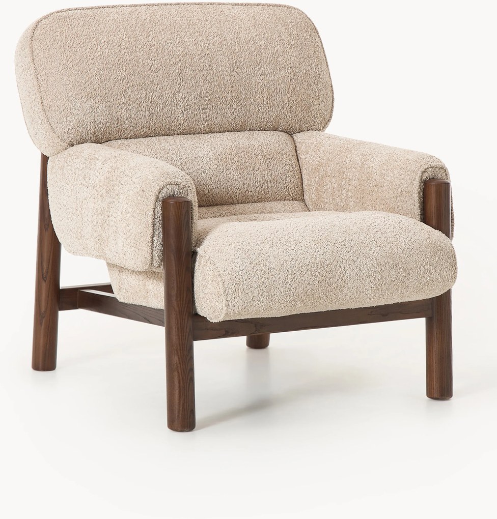 Loungefauteuil Calum van teddy bouclé