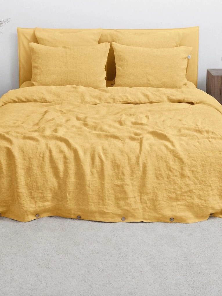 Linnen dekbedovertrekset Butter, 2-delig