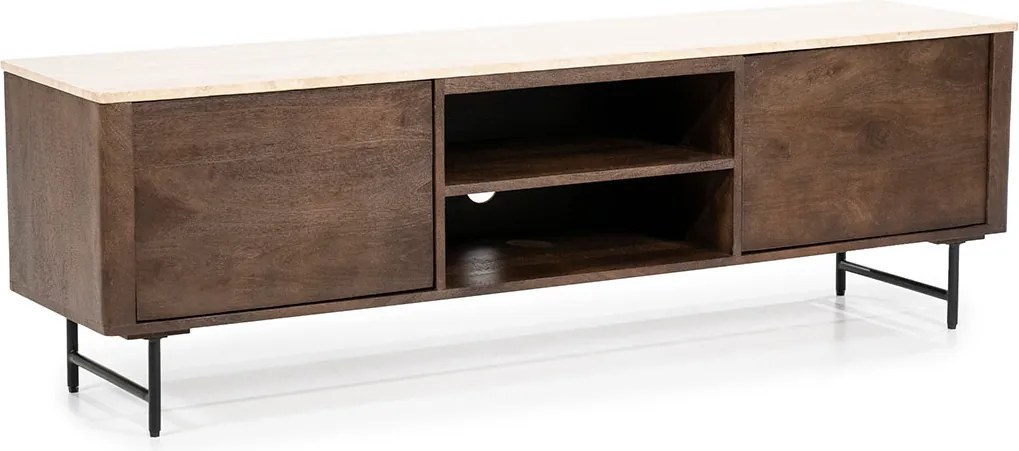 Tv-meubel Met Travertin Blad 170 Cm - 170x40x52cm.