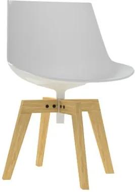 MDF Italia Flow Chair stoel met naturel eiken onderstel wit