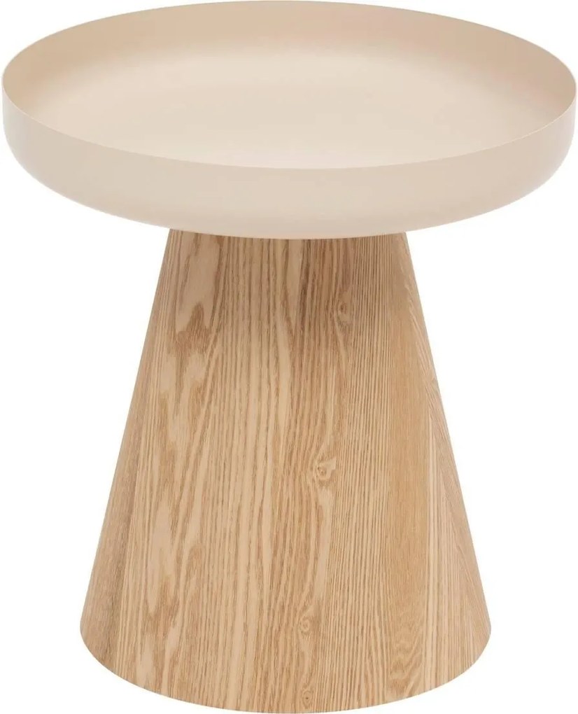 Atmosphera Hercyna Salontafel - Ø 40 x H42 cm - Beige Hout &amp; Metaal