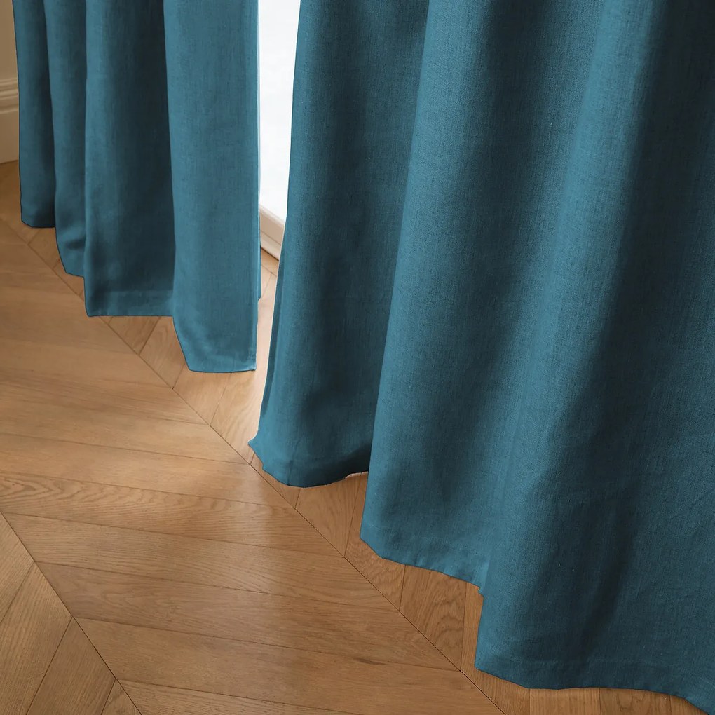 Verduisteringsgordijn van gewassen linnen, oogjes, Private