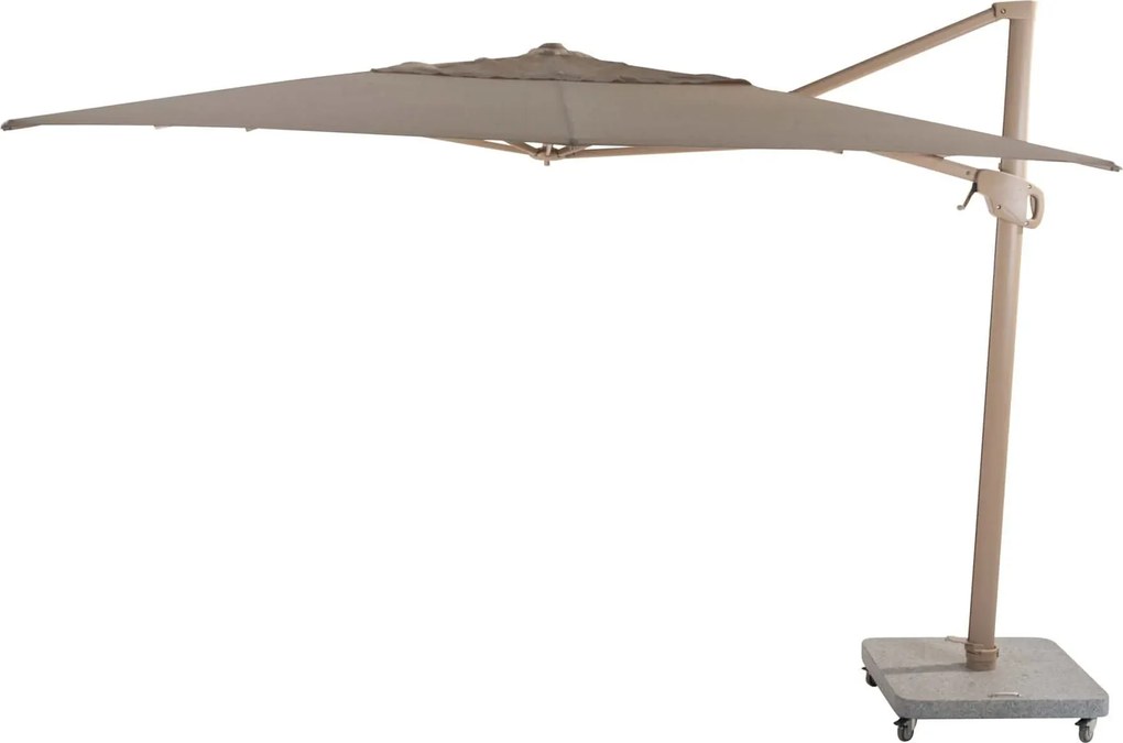 4 Seasons Outdoor Hacienda parasol met latte frame en zandkleurig doek 300 x 400 cm Parasol   beige weerbestendig