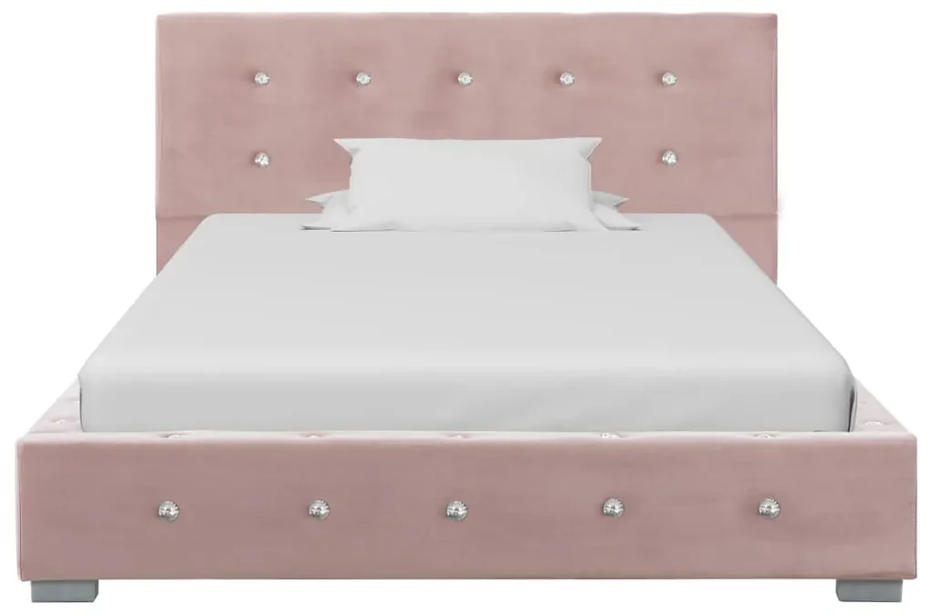 vidaXL Bedframe fluweel roze 90x200 cm