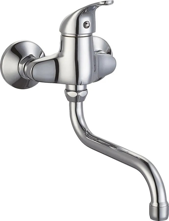 Aqualine 35 wastafelkraan met draaibare uitloop 20cm hartafstand 10cm chroom