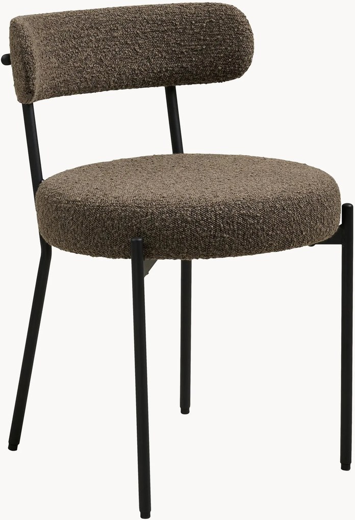 Bouclé eetstoelen Badalona, 2 stuks