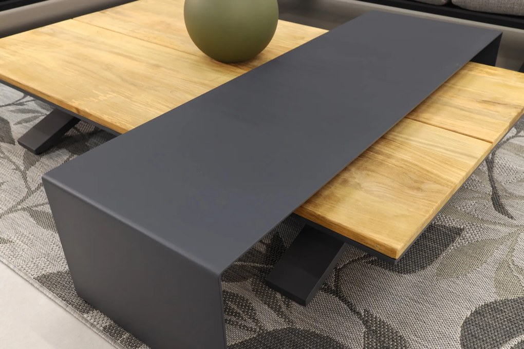 Suns Stockholm loungeset - Antraciet/teak - Light anthracite