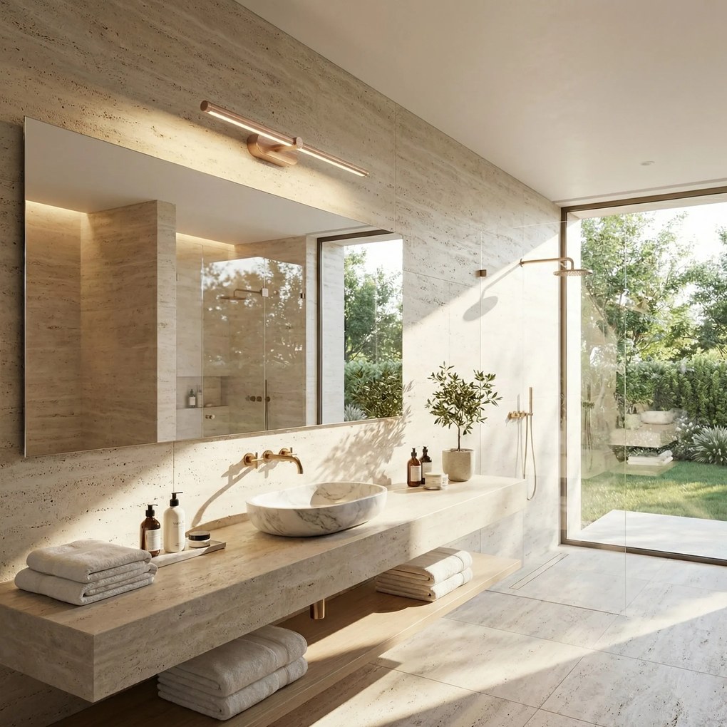 Badkamer LED-wandlamp APP1896-1W 60 cm BRUSH COPPER