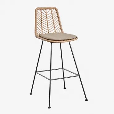 Hoge Kruk In Gouda Natural Synthetisch Rotan Natuurlijk & Zwart & ↑75 Cm & Bruin - Mokka - Sklum