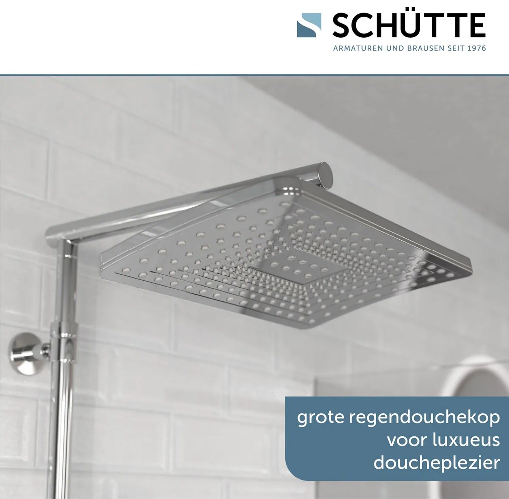 Schutte Trento regendoucheset met thermostatische kraan chroom