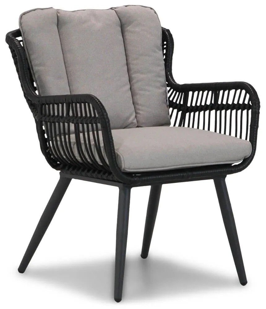 Tuinset 4 personen 100 cm Wicker/Aluminium/Aluminium/wicker Zwart Coco Azzano/Brighton