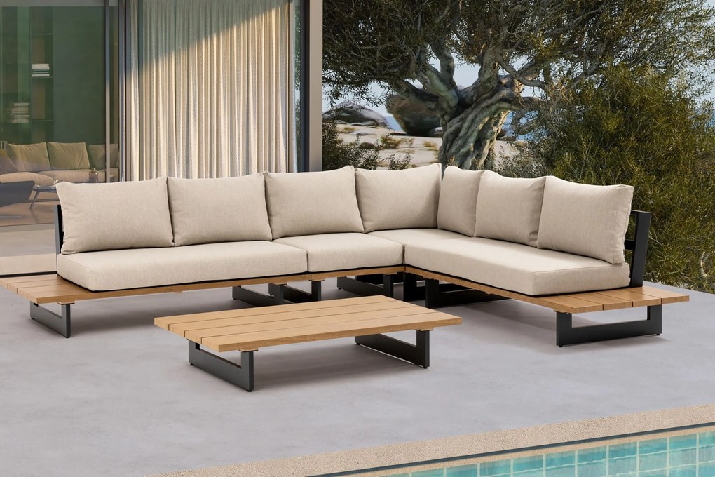Hoek loungeset 6 personen Aluminium Grijs Lifestyle Garden Furniture Azzurro