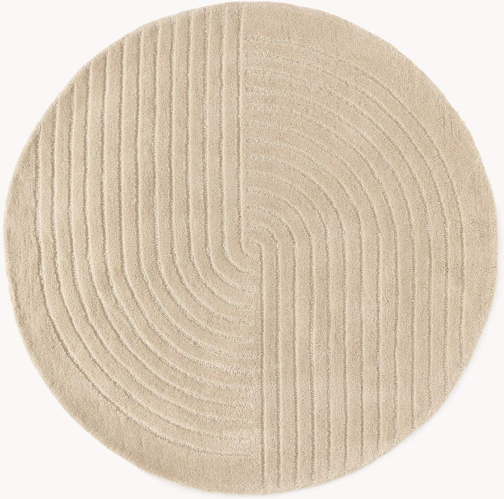 Rond handgetuft wollen vloerkleed Mason