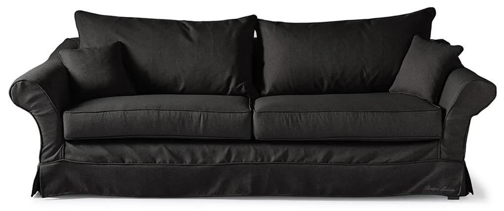 Rivièra Maison - Bond Street Sofa 3,5 Seater, oxford weave, basic black - Kleur: zwart