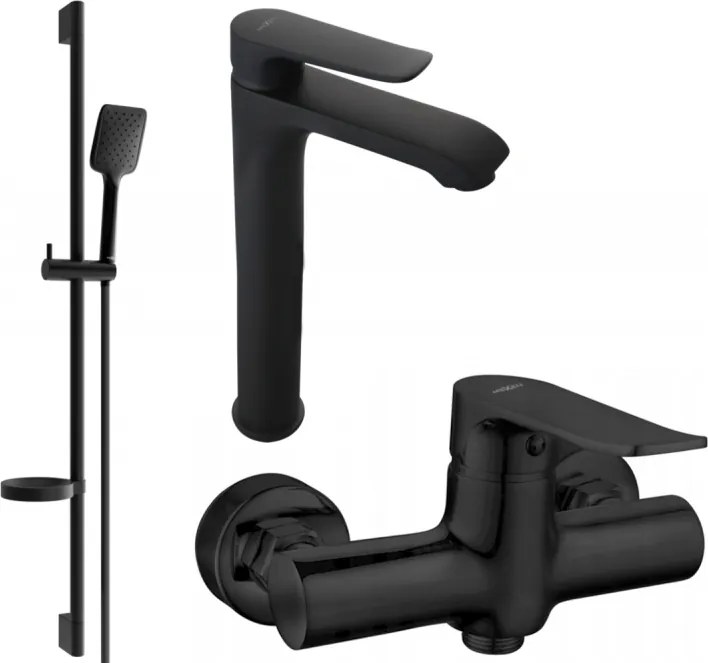 Mexen Pecos DS62 doucheset, zwart - 72714DS62-70