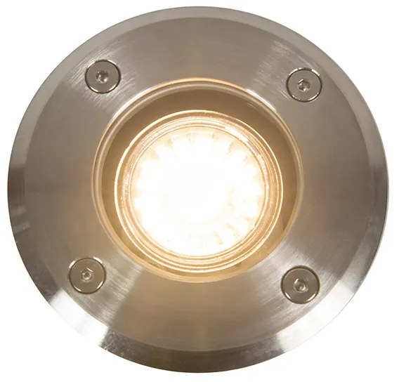 Buiten grondspot staal 11cm IP67 - Basic Round Modern GU10 Buitenverlichting