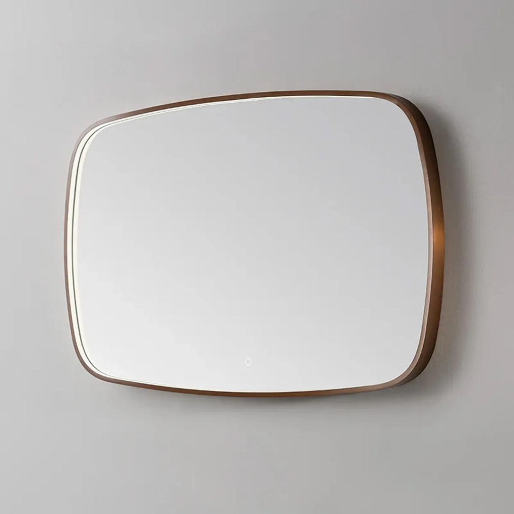 Lambini Designs Calera spiegel 100cm met spiegelverwarming en dimbare verlichting brons geborsteld