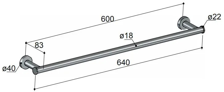 Hotbath Cobber Handdoekrek 64cm Zwart Mat CBA06