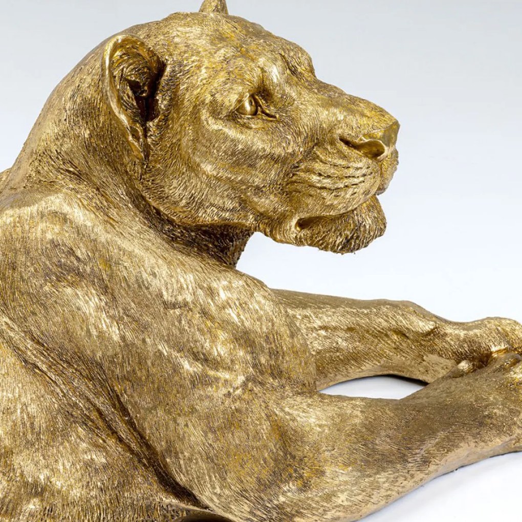 Kare Design Lion Gold Liggende Leeuw Goud