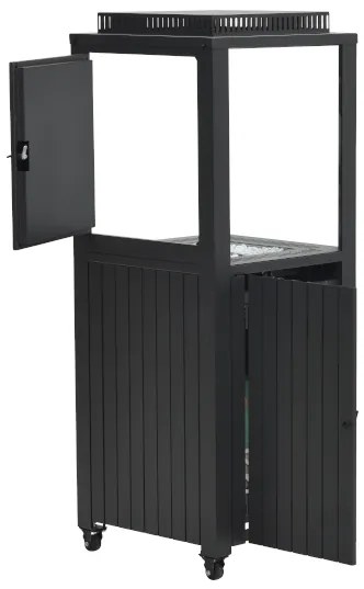 Cozy living sfeerhaard Sevilla 55x55 cm. – Carbon black - verrijdbaar