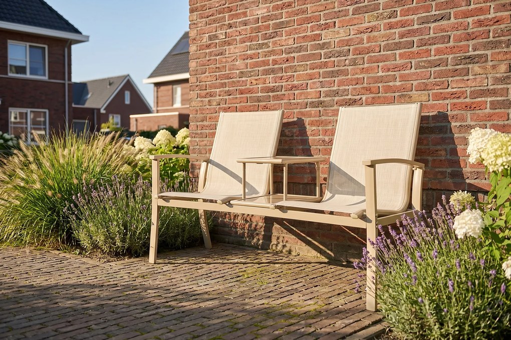 Tete-a-Tete aluminium tuinbank Felix - Latte/Beige