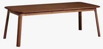 Rechthoekige Uitschuifbare Eettafel 220-320x95 Cm Van Treveris Hout Marrón Nogal Oscuro - Sklum