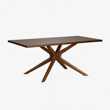 Rectangulaire Eettafel Van Hout (180x90 Cm) Arnaiz Donker Hout - Sklum