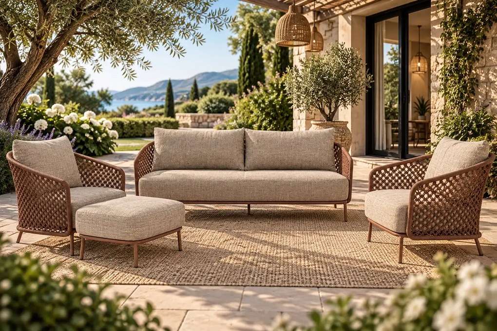 4 Seasons Outdoor Vista loungeset Spicy Loungeset beige weerbestendig