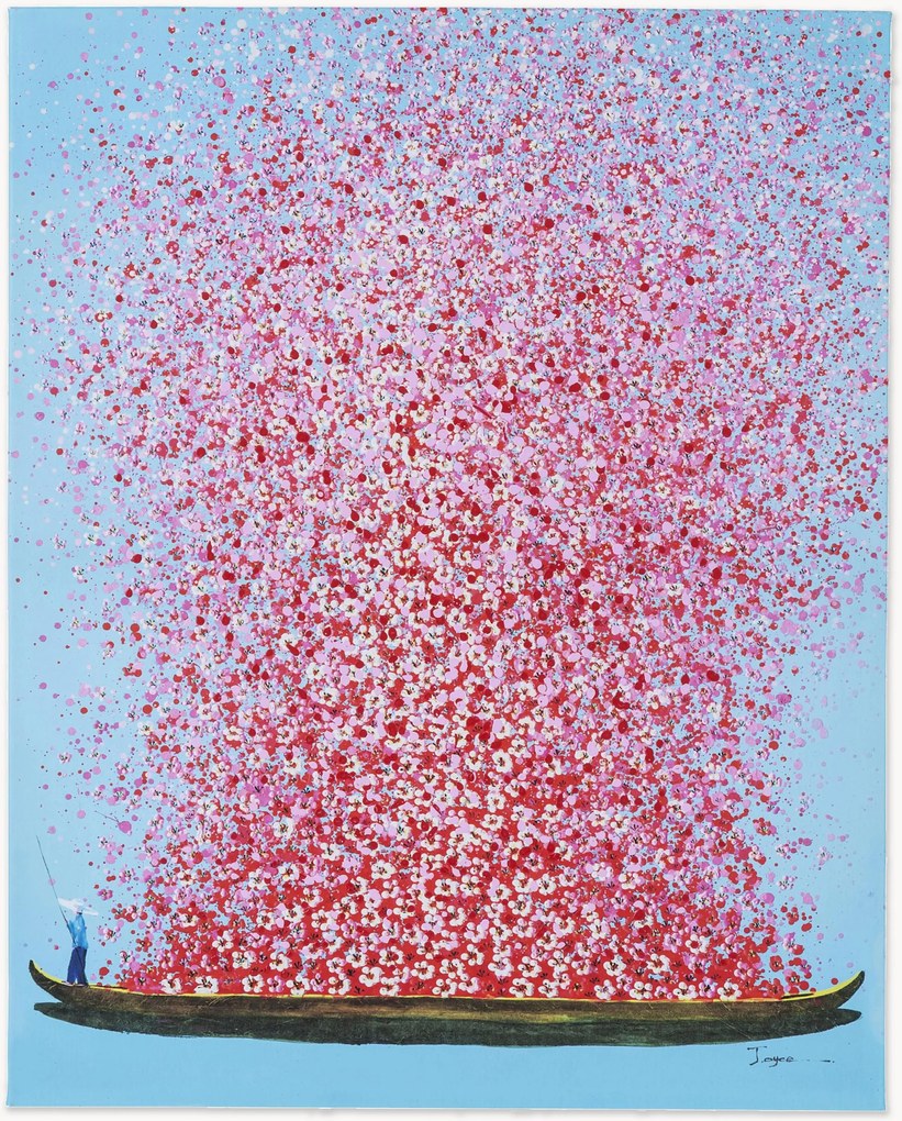 Handgeschilderde canvas print Flower Boat