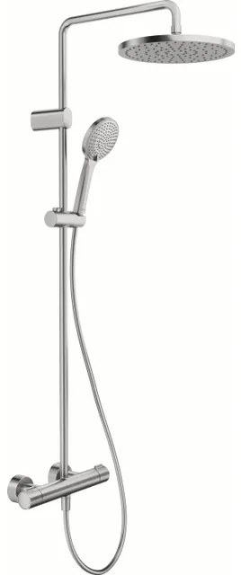 Duravit Shower Systems Douchesysteem - thermostatisch - HOH=15cm - hoofddouche Ø25.2cm - handdouche rond - RVS geborsteld TH4282008070