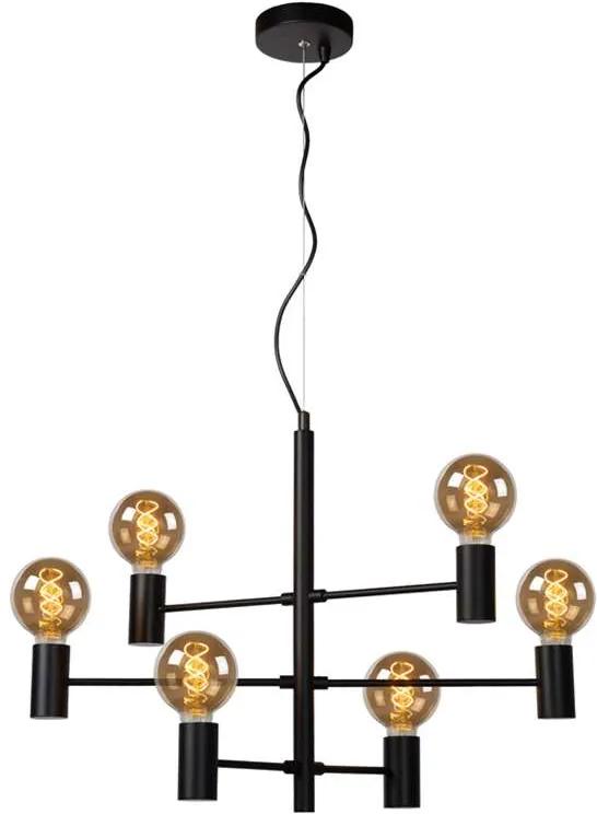 Lucide hanglamp Leanne - zwart - 65x32x175 cm - Leen Bakker
