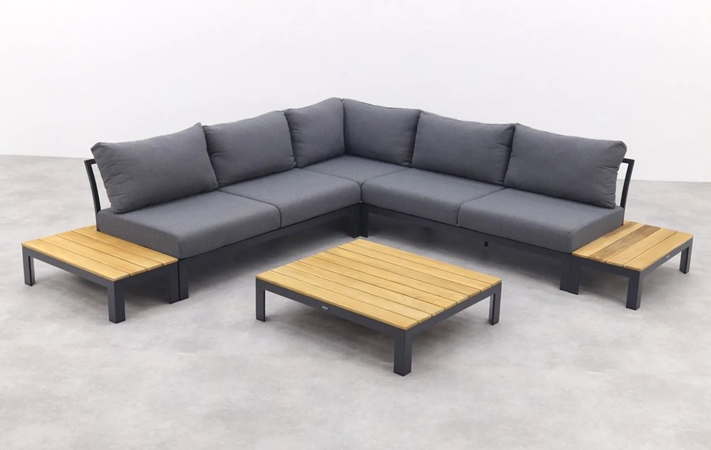 Avalounge loungeset - Aluminium/teakhout - 5 persoons