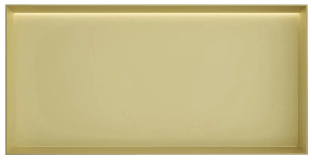 Hotbath &More frameless inbouwnis met verlichting 30x60x10cm geborsteld messing PVD