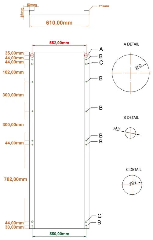 Eastbrook Wingrave paneelradiator 60x180cm antraciet 1234W
