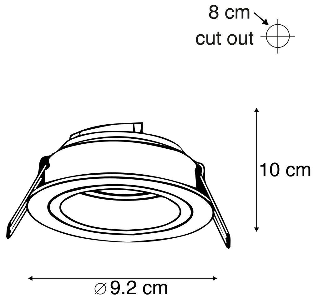 Set van 6 Inbouwspot rond wit draai- en kantelbaar - Chuck GU10 Binnenverlichting Lamp