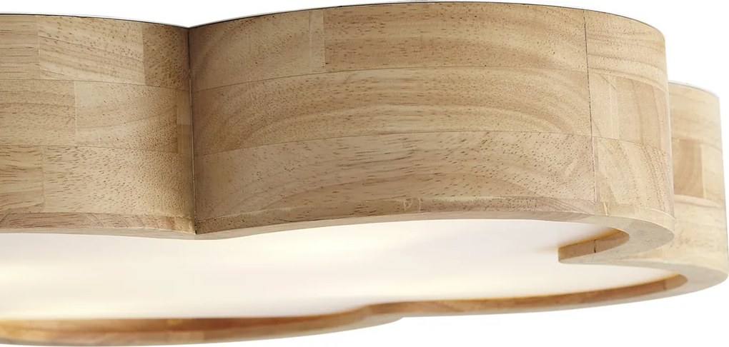 Kinder plafondlamp hout met wit - Lucille