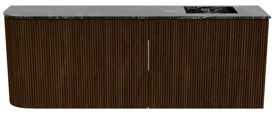 Mondiaz Joya DLux 110cm toiletmeubel ronding links walnut met wastafel faye rechts zonder kraangat lava
